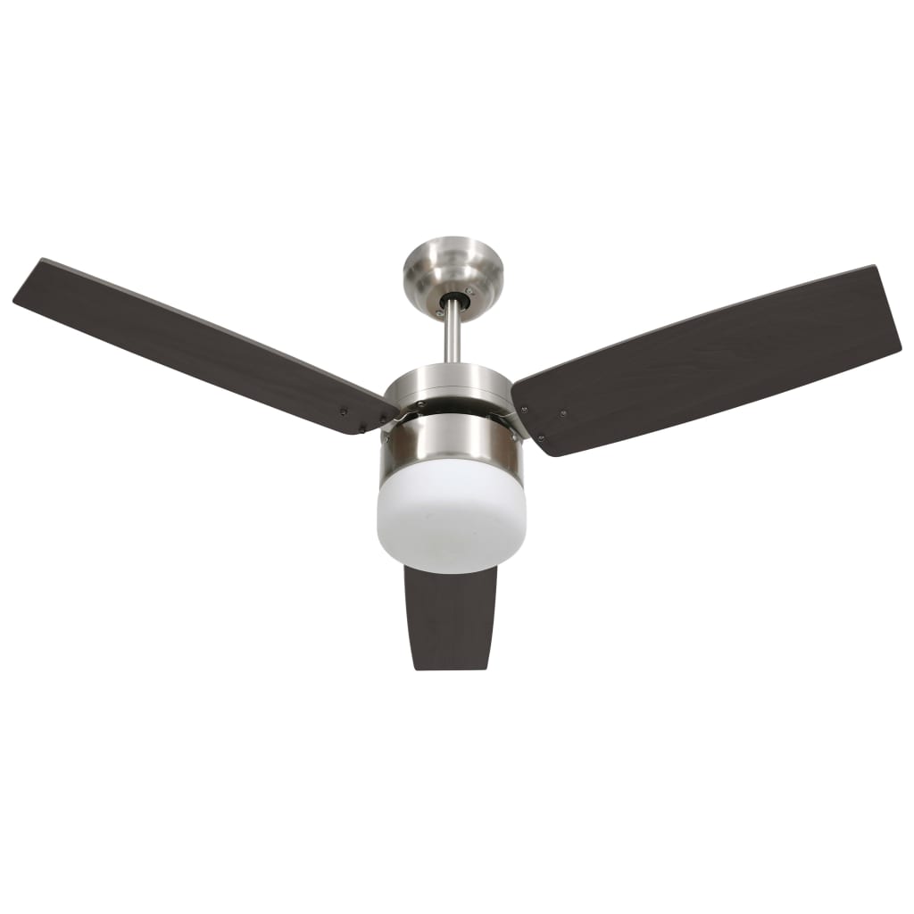 Ventilatore Soffitto con Luce e Telecomando 108 cm Marrone Scuro