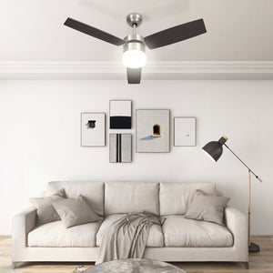 Ventilatore Soffitto con Luce e Telecomando 108 cm Marrone Scuro