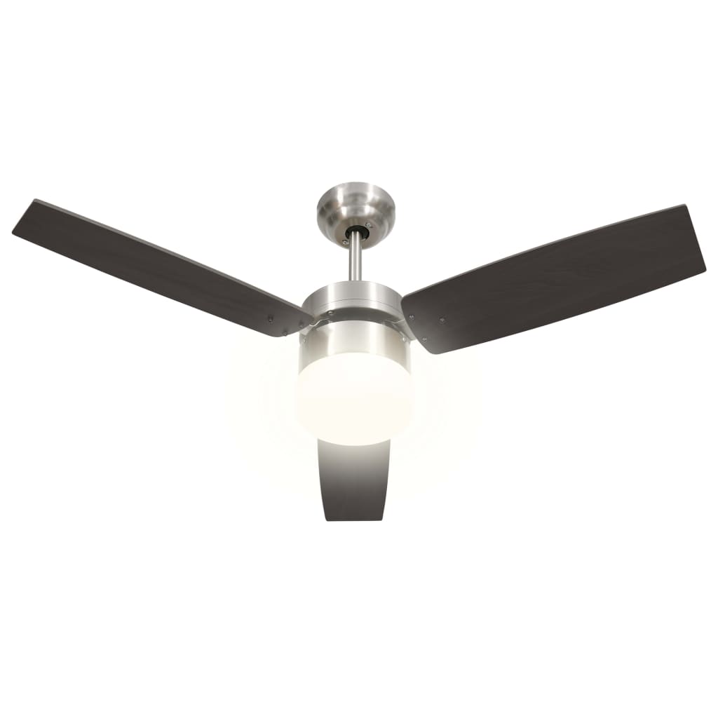 Ventilatore Soffitto con Luce e Telecomando 108 cm Marrone Scuro