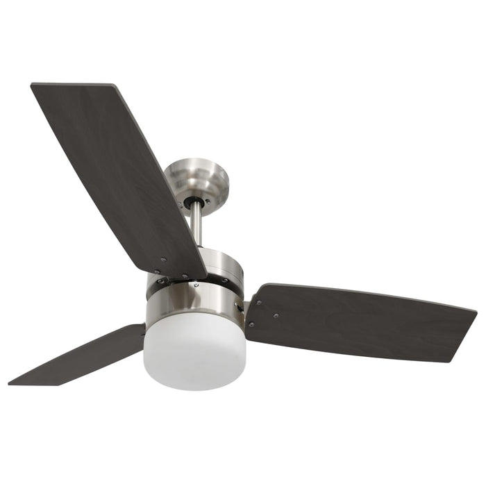 Ventilatore Soffitto con Luce e Telecomando 108cm Marrone Scuro 51491