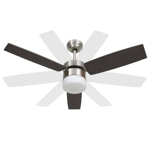 Ventilatore Soffitto con Luce e Telecomando 108 cm Marrone Scuro