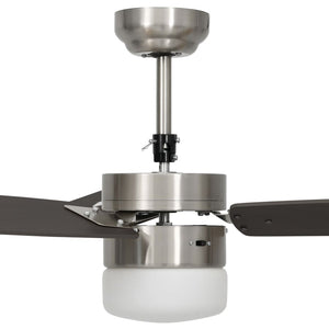 Ventilatore Soffitto con Luce e Telecomando 108 cm Marrone Scuro