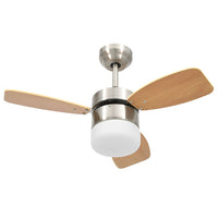 Ventilatore Soffitto Luce e Telecomando 76 cm Marrone Chiaro