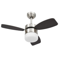 Ventilatore Soffitto con Luce e Telecomando 76 cm Marrone Scuro 51493