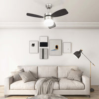 Ventilatore Soffitto con Luce e Telecomando 76 cm Marrone Scuro 51493