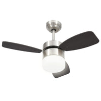 Ventilatore Soffitto con Luce e Telecomando 76 cm Marrone Scuro 51493