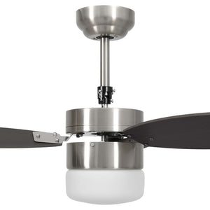 Ventilatore Soffitto con Luce e Telecomando 76 cm Marrone Scuro 51493