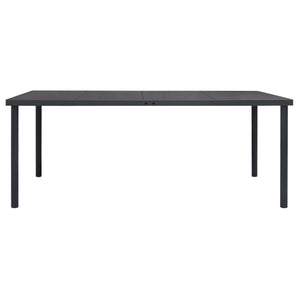 Tavolo da Pranzo per Esterni Antracite 190x90x74 cm in Acciaio cod mxl 34484