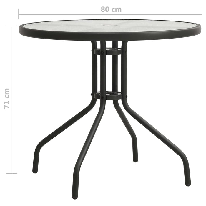 Tavolo da Bistrot Antracite Ø80x71 cm in Acciaio 313089