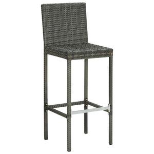 Sgabelli da Bar con Cuscini 2 pz Grigi in Polyrattan 313436