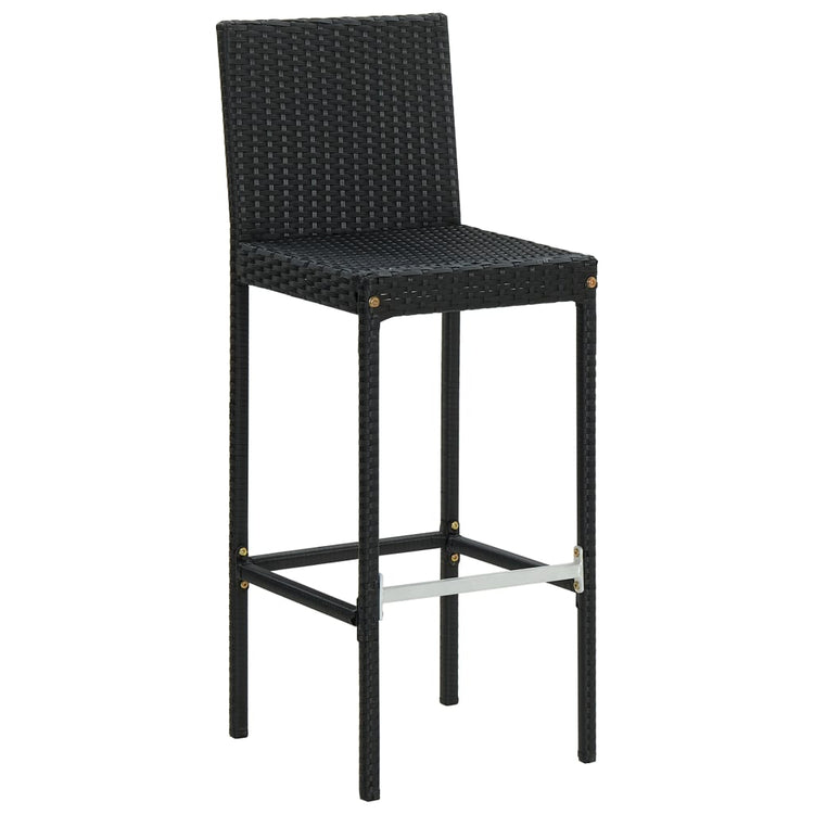 Sgabelli da Bar con Cuscini 4 pz Neri in Polyrattan 313437