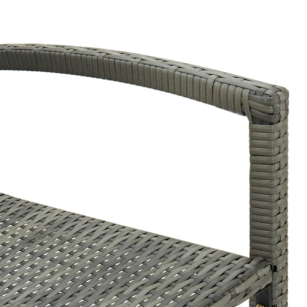 Sgabelli da Bar 2 pz Grigi in Polyrattan cod mxl 75474