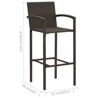 Sgabelli da Bar 4 pz Marroni in Polyrattan cod mxl 76268