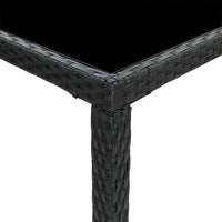 Tavolo da Bar per Esterni Nero 130x60x110 cm Polyrattan e Vetro cod mxl 34113