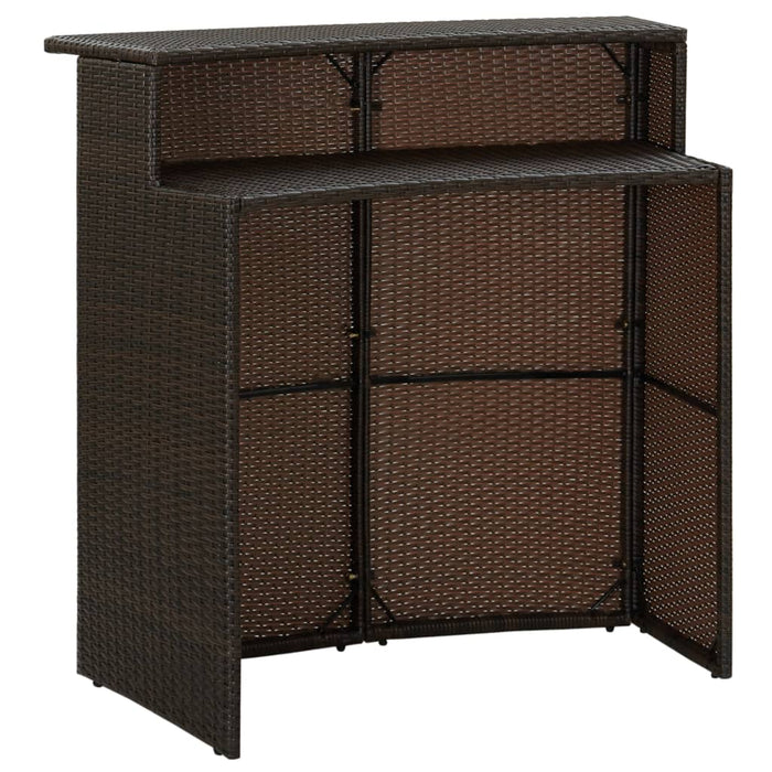 Tavolo da Bar per Esterni Marrone 120x55x110 cm in Polyrattan