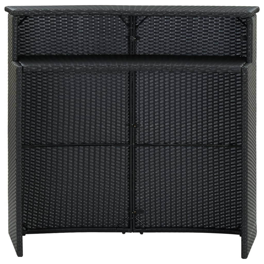 Tavolo da Bar per Esterni Nero 120x55x110 cm in Polyrattan cod mxl 34485