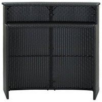 Tavolo da Bar per Esterni Nero 120x55x110 cm in Polyrattan cod mxl 34485