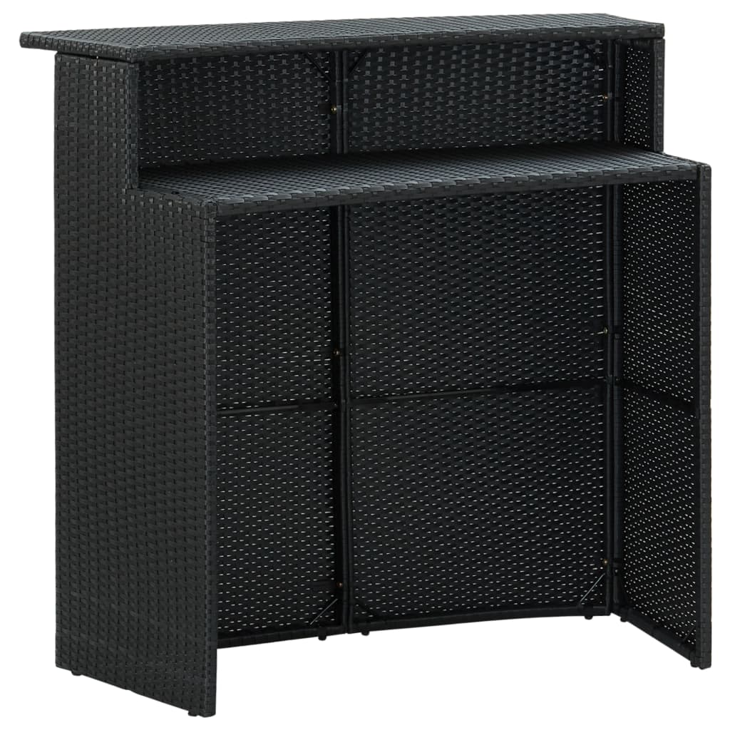 Tavolo da Bar per Esterni Nero 120x55x110 cm in Polyrattan cod mxl 34485