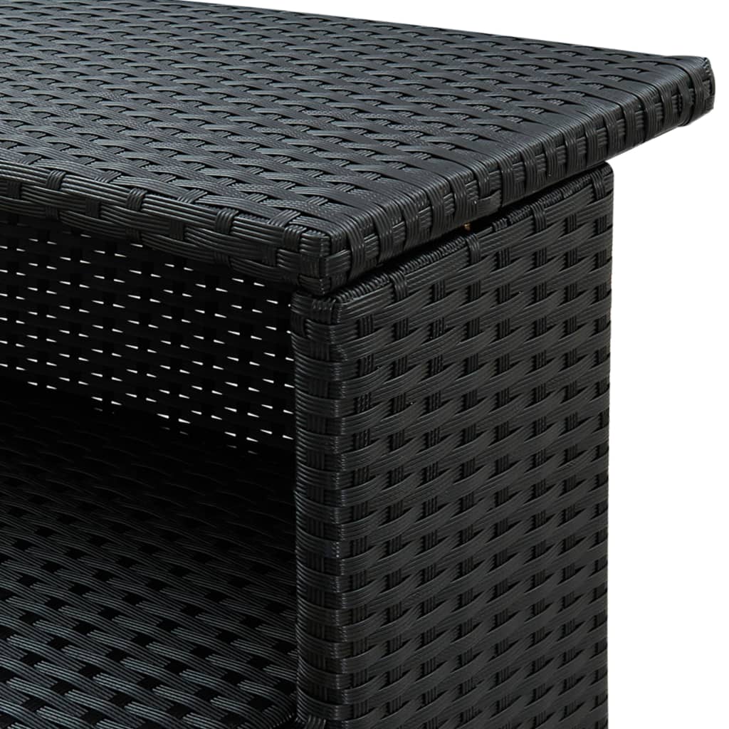 Tavolo da Bar per Esterni Nero 120x55x110 cm in Polyrattan cod mxl 34485