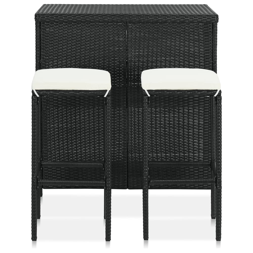 Set da Bar 3 pz in Polyrattan Nero cod mxl 25965