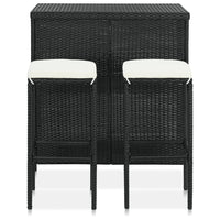 Set da Bar 3 pz in Polyrattan Nero 313471