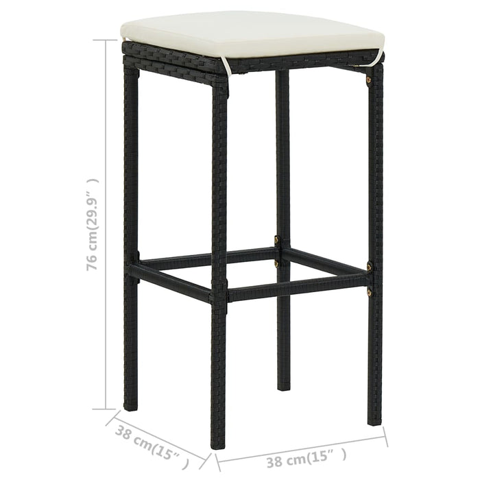 Set da Bar 3 pz in Polyrattan Nero 313471