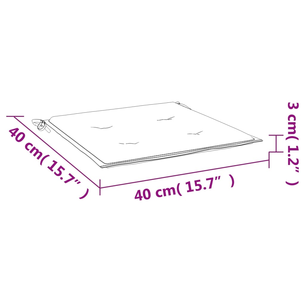 Cuscini per Sedia 2 pz Crema 40x40x3 cm in Tessuto Oxford 314006