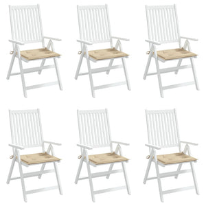 Cuscini per Sedie da Giardino 6 pz Beige 40x40x3 cm in Tessuto cod mxl 68139