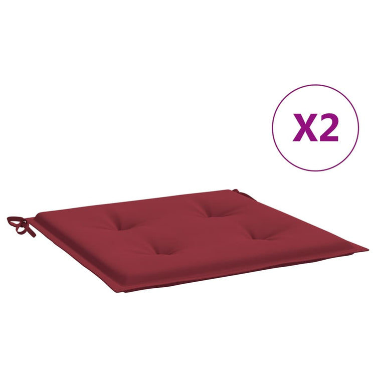 Cuscini per Sedia 2 pz Rosso Vino 40x40x3 cm in Tessuto Oxford 314020