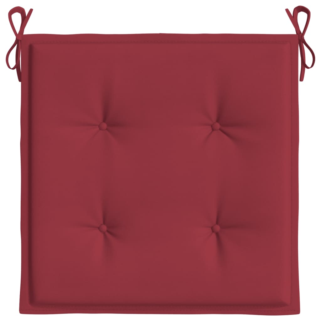 Cuscini per Sedia 4 pz Rosso Vino 40x40x3 cm in Tessuto Oxford 314021