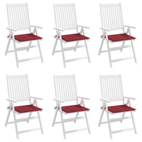 Cuscini Sedie da Giardino 6 pz Rosso Vino 40x40x3 cm in Tessuto cod mxl 54849