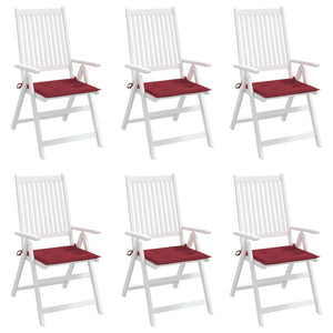 Cuscini Sedie da Giardino 6 pz Rosso Vino 40x40x3 cm in Tessuto cod mxl 54849