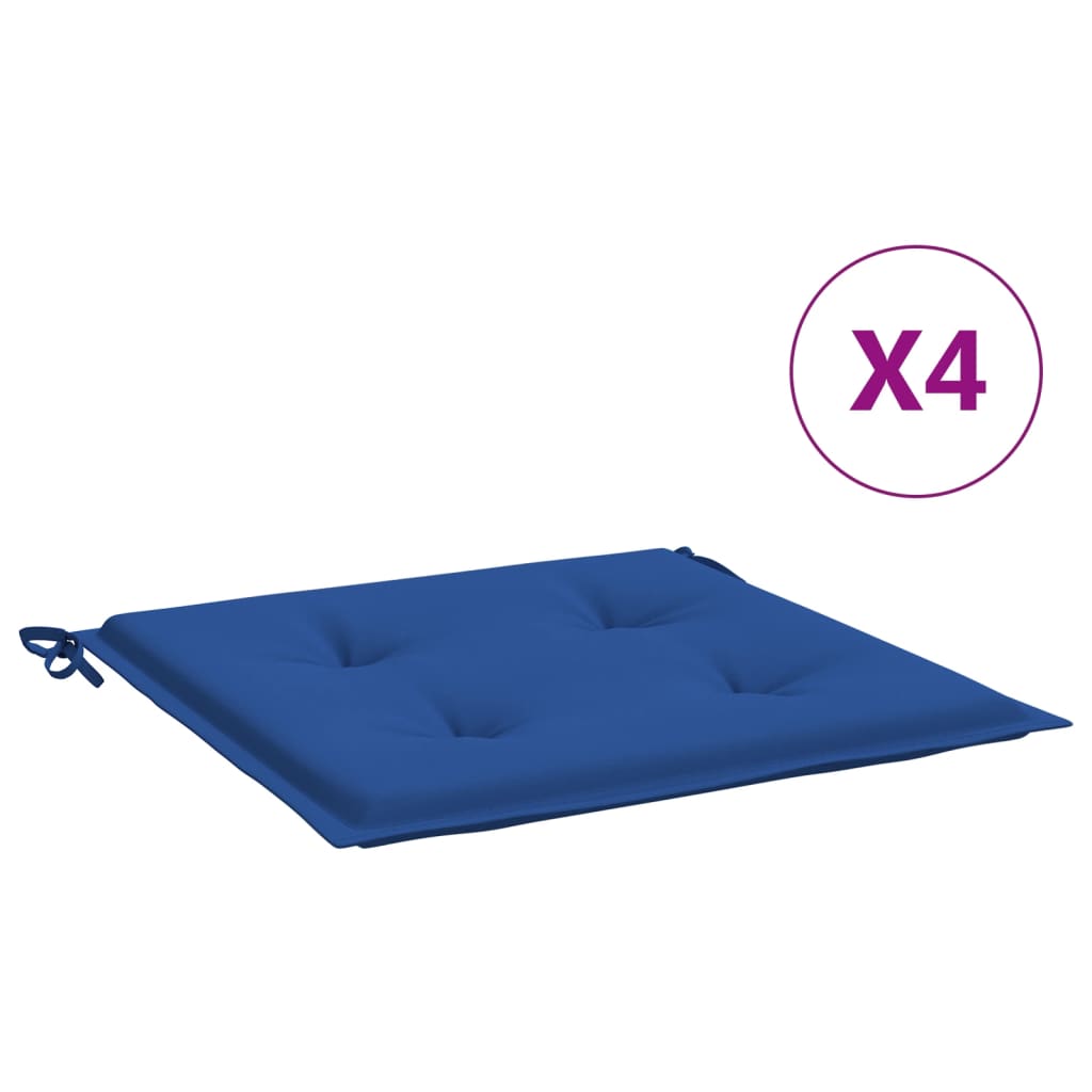 Cuscini per Sedie da Esterno 4 pz Blu Reale 40x40x3 cm Tessuto cod mxl 67996