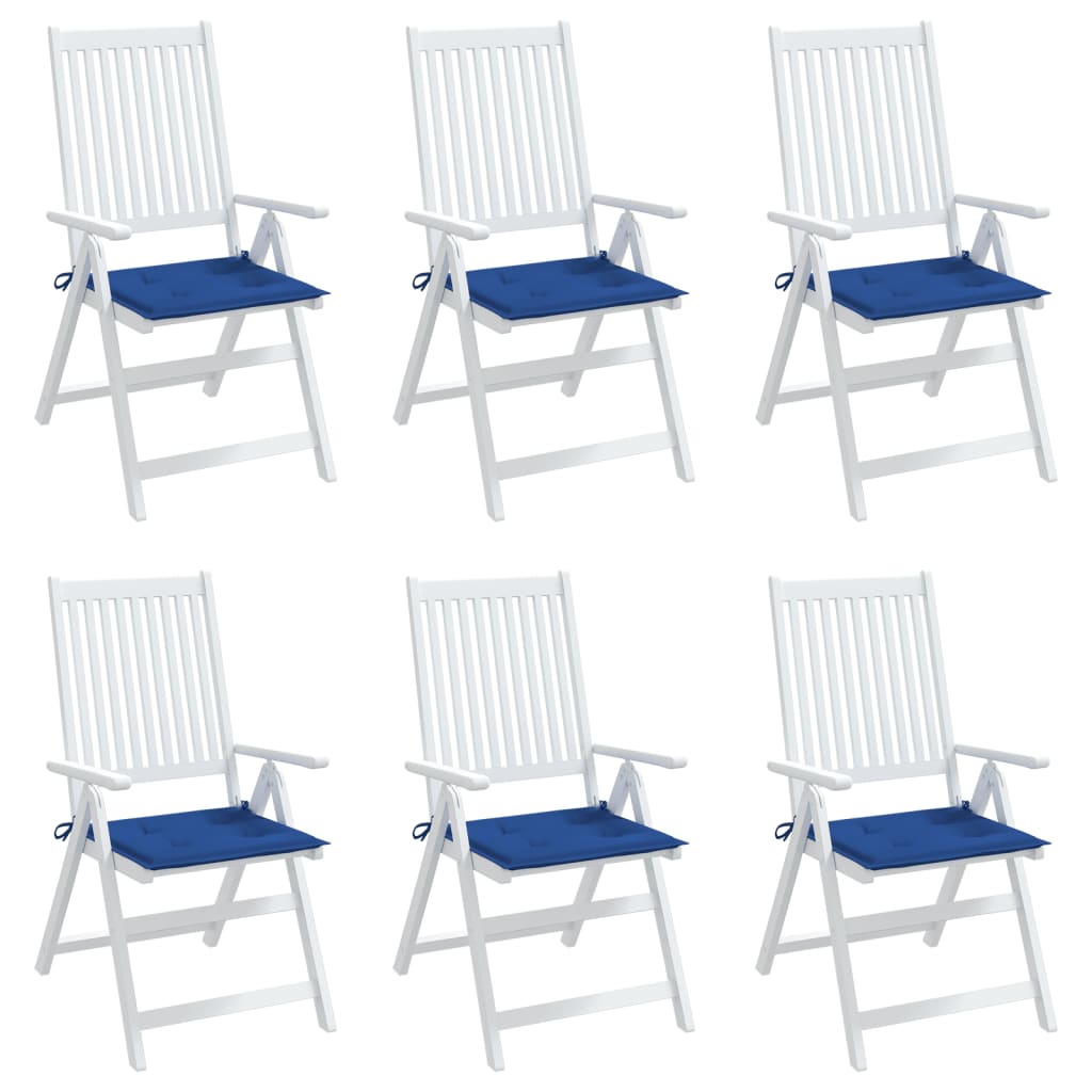 Cuscini per Sedia 6 pz Blu Reale 40x40x3 cm in Tessuto Oxford 314025