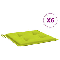 Cuscini per Sedia 6 pz Verde Intenso 40x40x3 cm Tessuto Oxford 314028