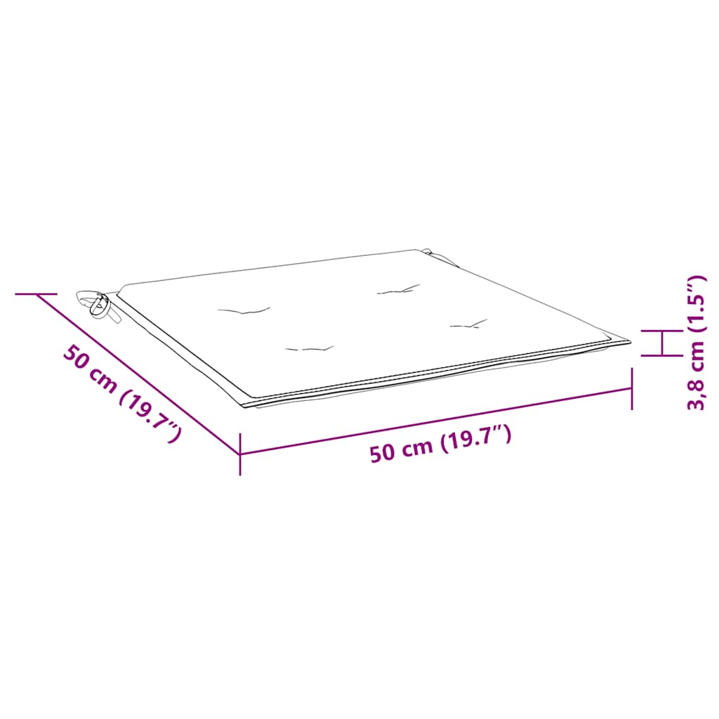 Cuscini per Sedia 6 pz Antracite 50x50x3 cm in Tessuto Oxford 314039