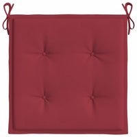 Cuscini per Sedie da Giardino 2 pz Rosso Vino 50x50x3cm Tessuto cod mxl 67995