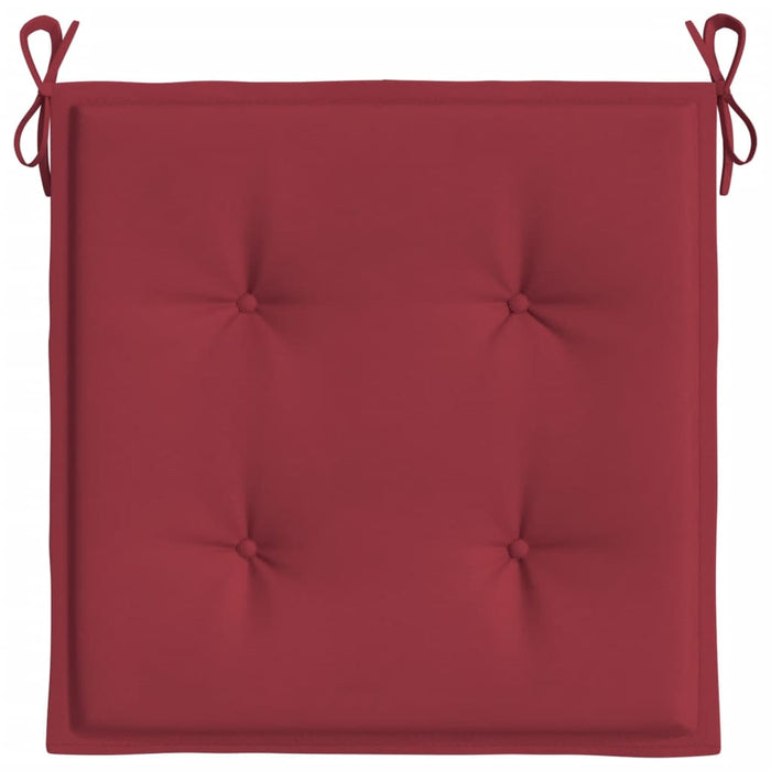 Cuscini per Sedia 6 pz Rosso Vino 50x50x3 cm in Tessuto Oxford 314058