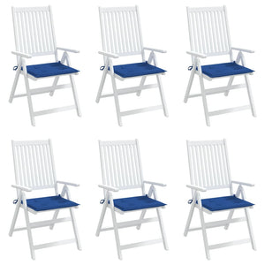 Cuscini per Sedia 6 pz Blu Reale 50x50x3 cm in Tessuto Oxford 314061