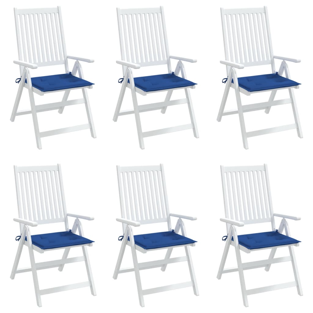 Cuscini per Sedie da Giardino 6 pz Blu Reale 50x50x3 cm Tessuto cod mxl 68118