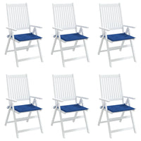 Cuscini per Sedie da Giardino 6 pz Blu Reale 50x50x3 cm Tessuto cod mxl 68118