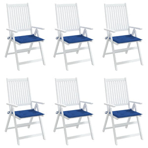 Cuscini per Sedie da Giardino 6 pz Blu Reale 50x50x3 cm Tessuto cod mxl 68118