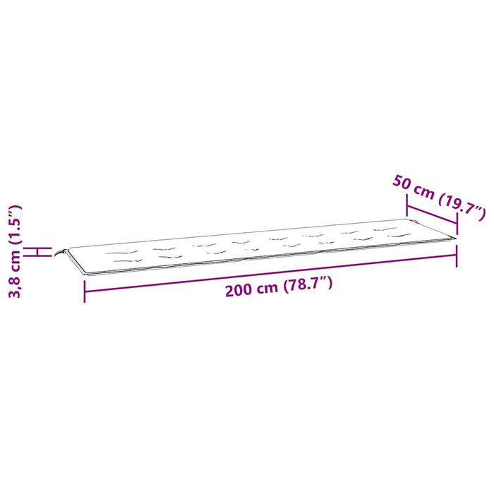 Cuscino per Panca Blu Reale 200x50x3 cm in Tessuto Oxford 314099