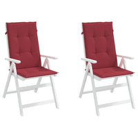 Cuscini per Sedie da Giardino 2 pz Rosso Vino 120x50x3 cm cod mxl 68188