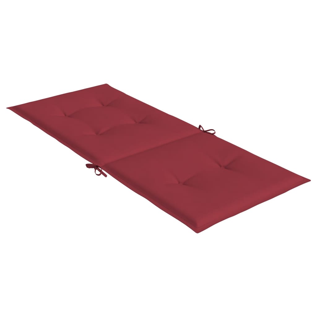 Cuscini per Sedie da Giardino 2 pz Rosso Vino 120x50x3 cm cod mxl 68188