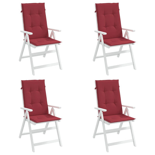 Cuscini per Sedie da Giardino 4 pz Rosso Vino 120x50x3 cm cod mxl 64991