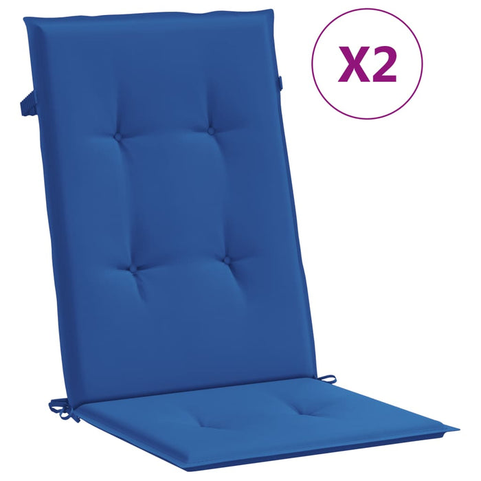 Cuscini per Sedie 2 pz Blu Reale 120x50x3 cm in Tessuto 314116