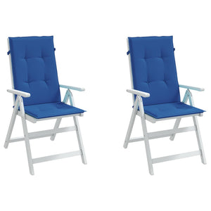 Cuscini per Sedie 2 pz Blu Reale 120x50x3 cm in Tessuto 314116