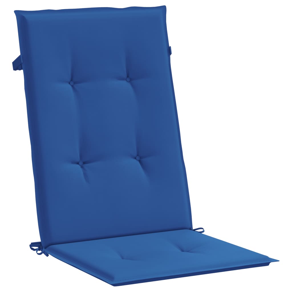 Cuscini per Sedie 4 pz Blu Reale 120x50x3 cm in Tessuto 314117