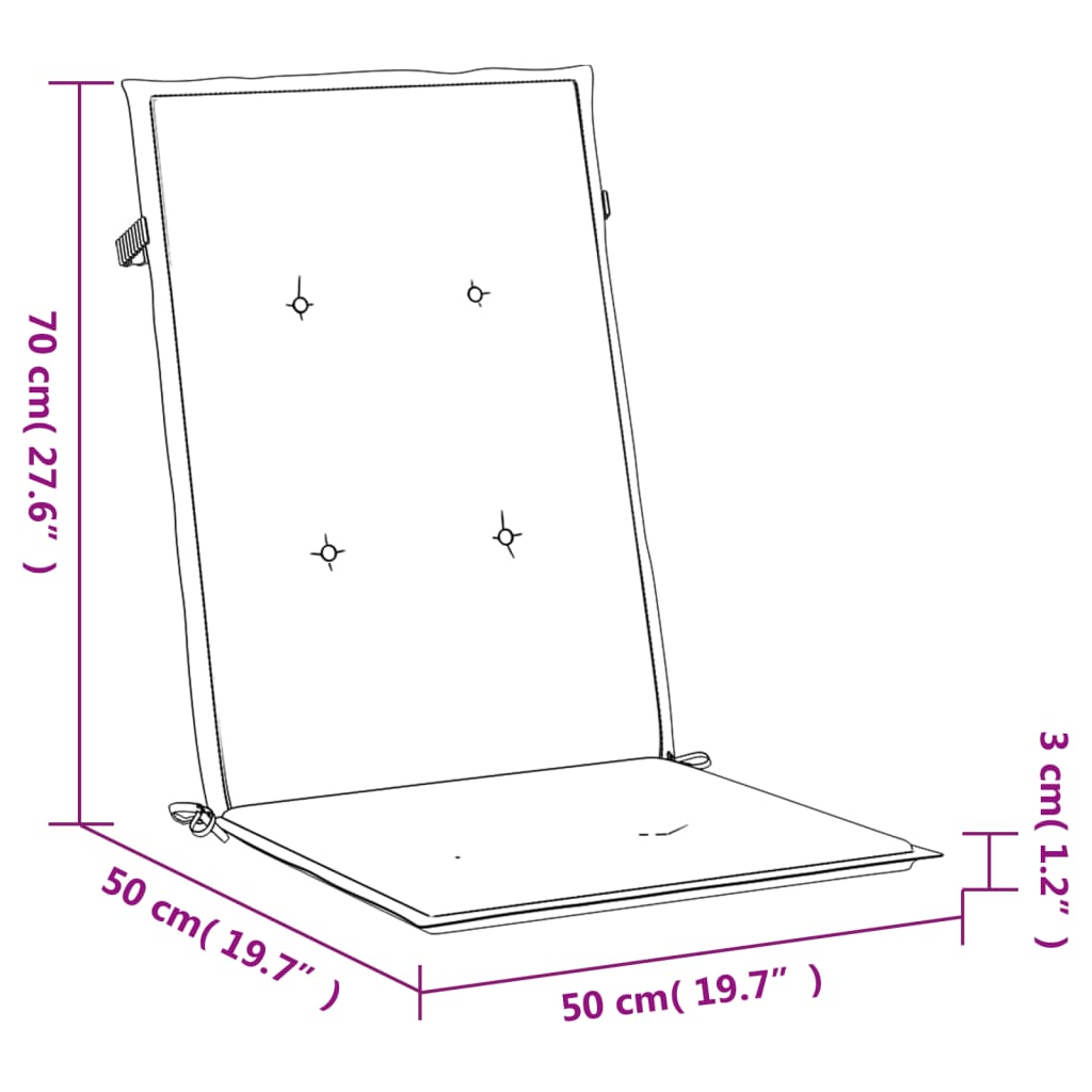 Cuscini per Sedie 4 pz Blu Reale 120x50x3 cm in Tessuto 314117